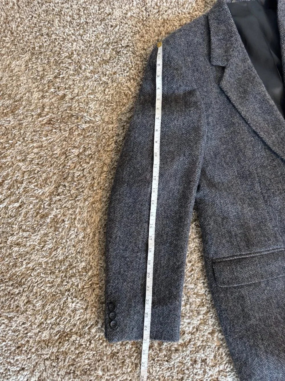 Vintage Haggar Gallery Gray Herringbone Blazer Sport Coat Made USA